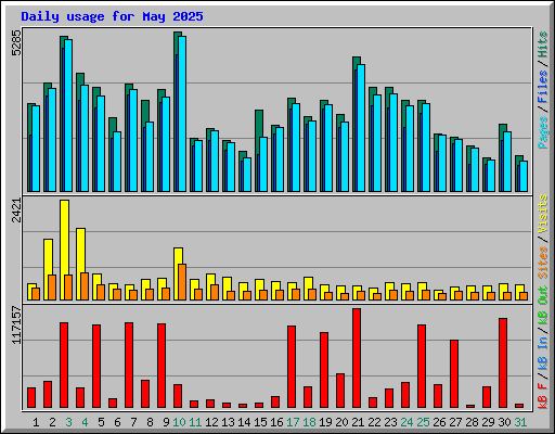 Daily usage for May 2025