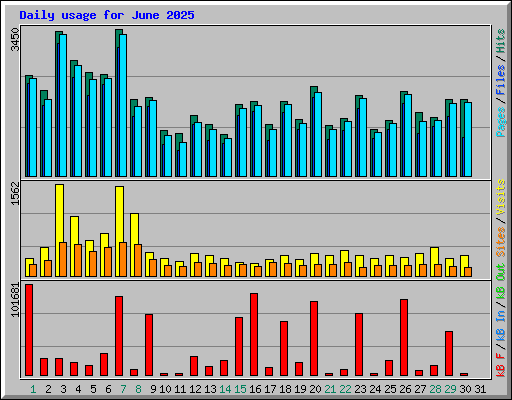 Daily usage for June 2025